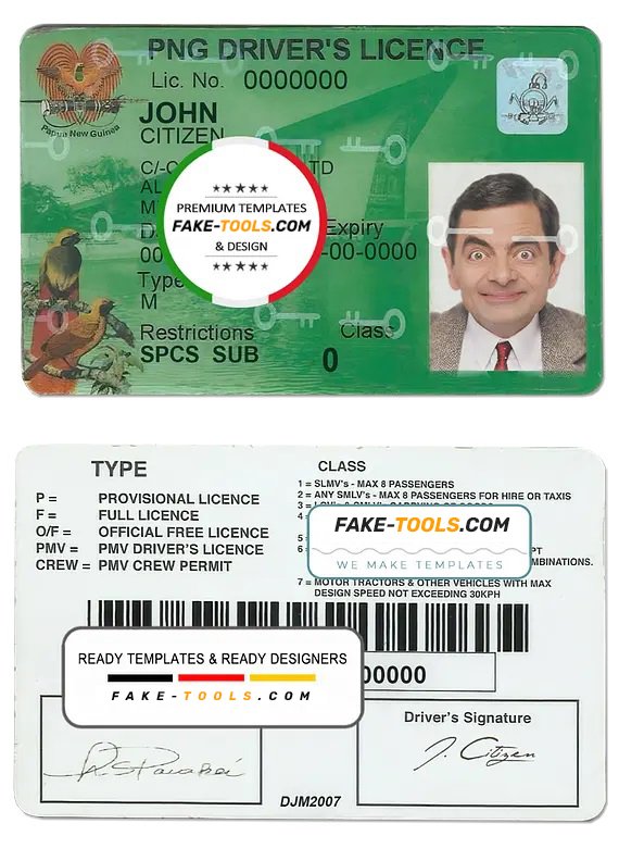 Want to Order Papua New Guinea driving license? Fast and simple!