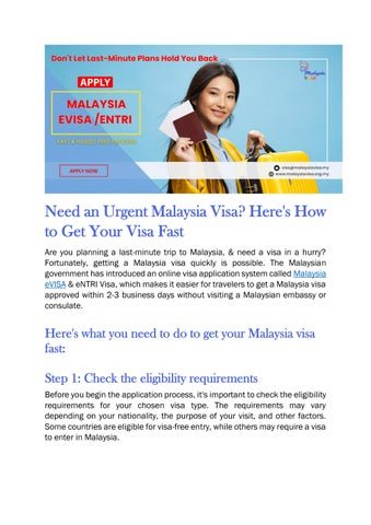 Order Malaysia Visa Online: The Easiest Way to Get Your Visa Approved Fast!