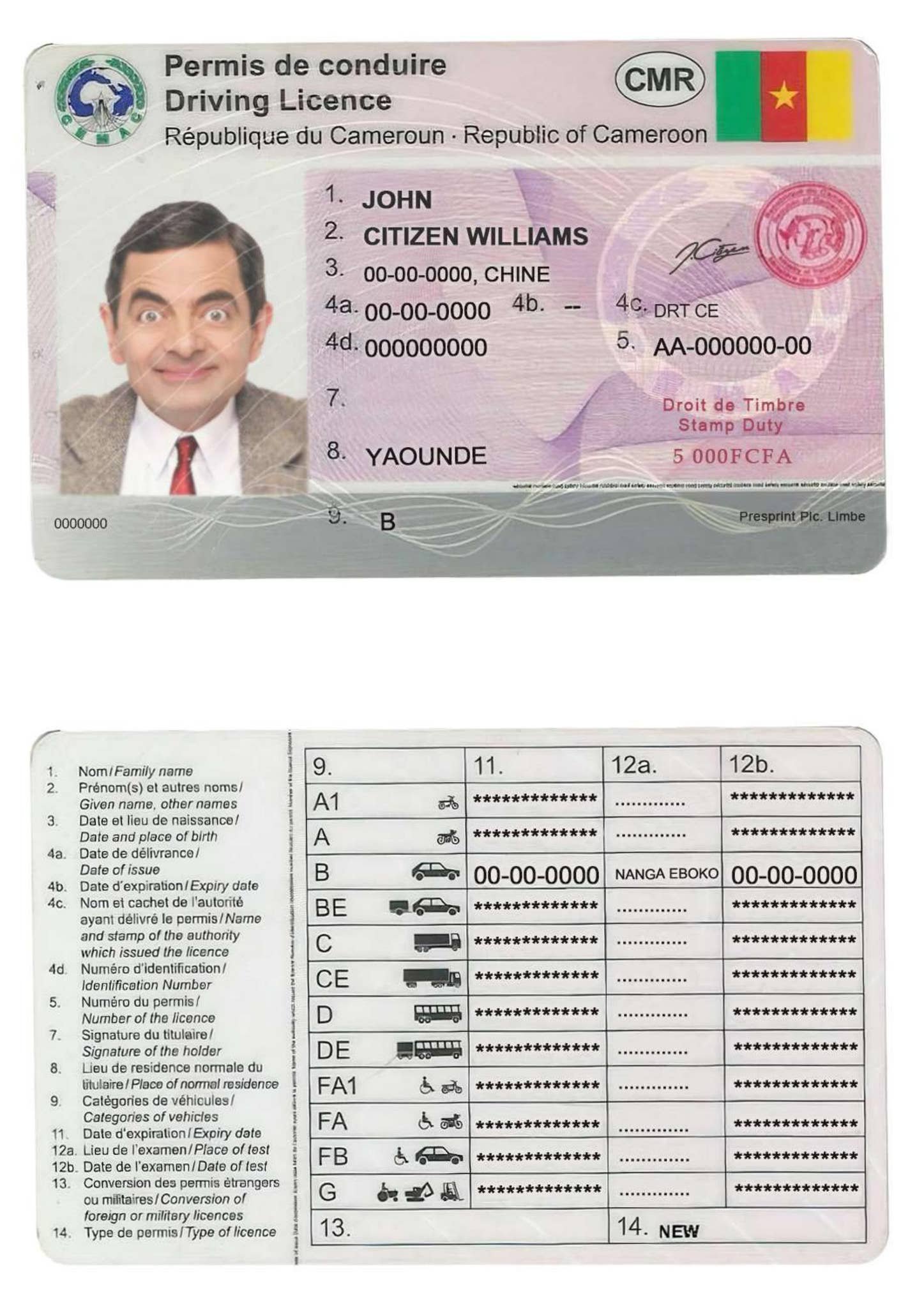 Buy Cameroon driving license online: Affordable and quick process